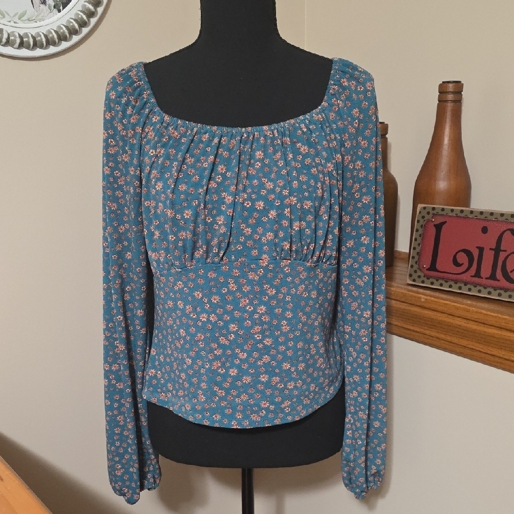 Liberty Love Teal Floral Blouse